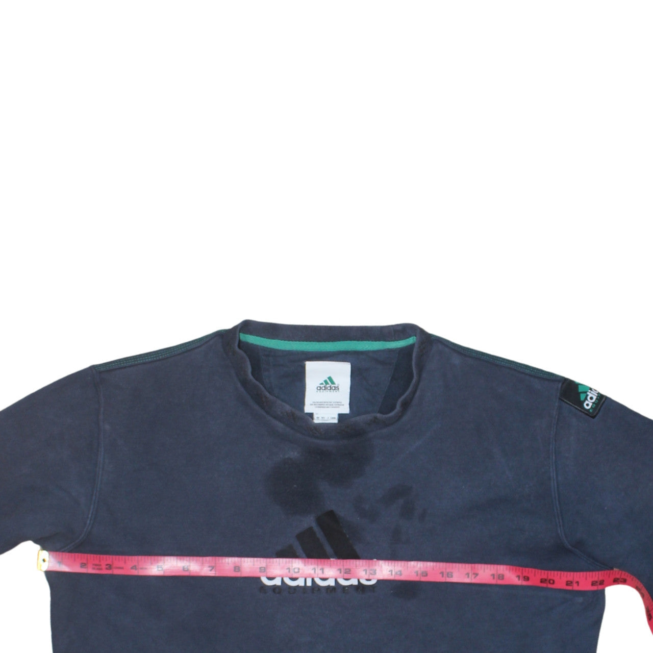Adidas Mens Blue Pullover Sweatshirt M Vintage Crew Neck Logo Top