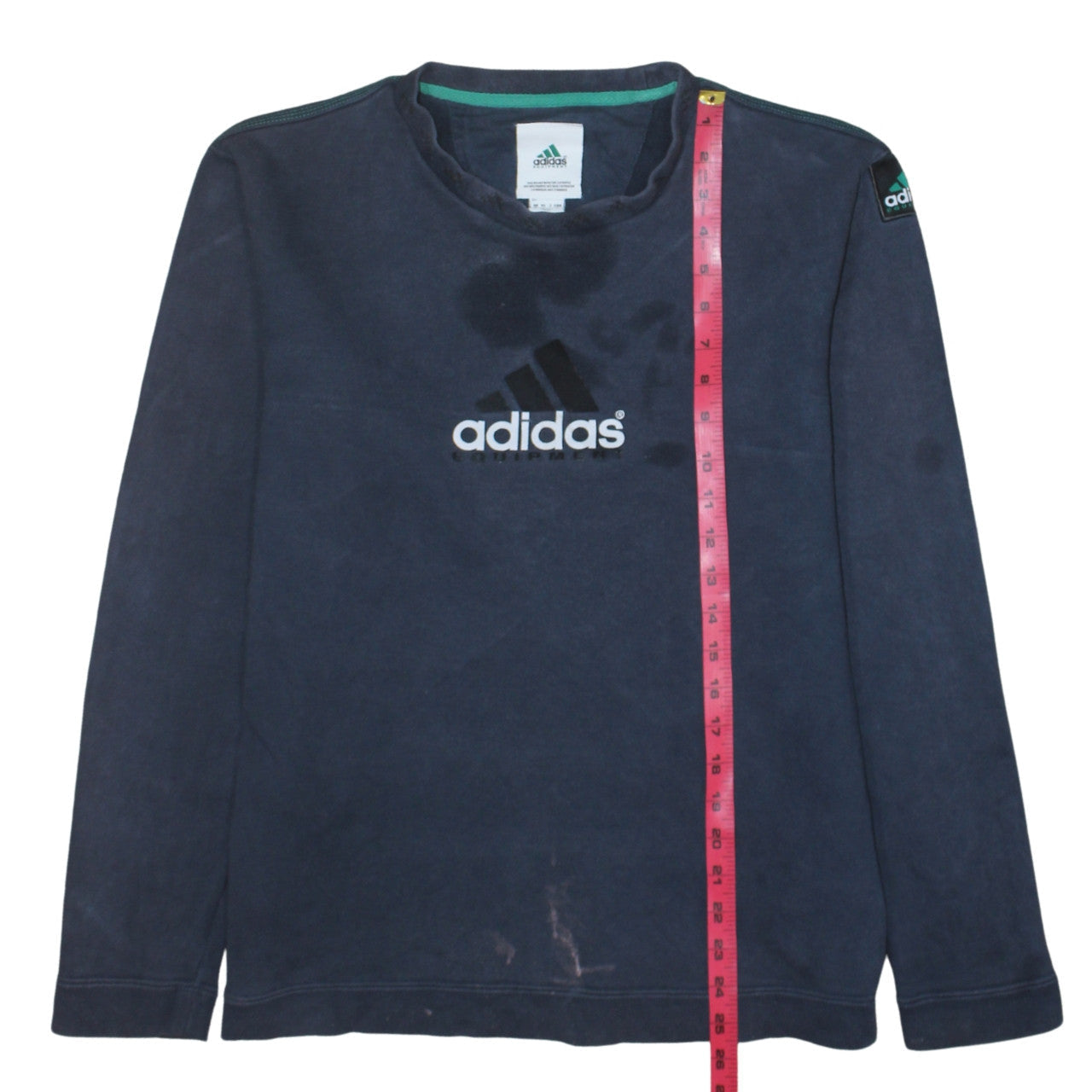 Adidas Mens Blue Pullover Sweatshirt M Vintage Crew Neck Logo Top