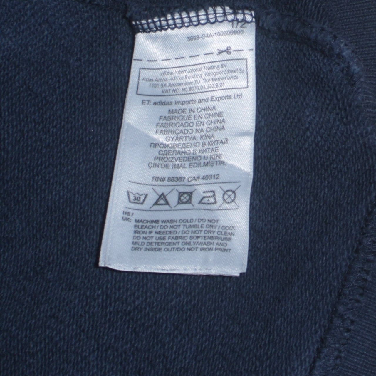 Adidas Mens Blue Pullover Sweatshirt M Vintage Crew Neck Logo Top