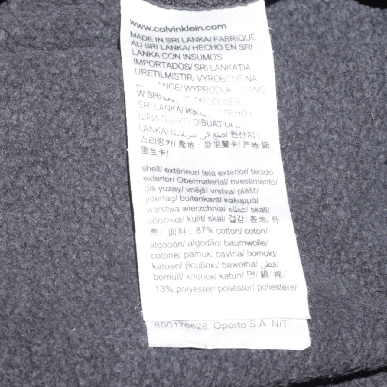 Calvin Klein Men’s Black Pullover Hoodie L Fleece Logo Sweatshirt