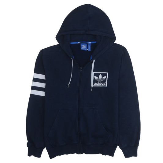 Adidas Men's Blue Full Zip Hoodie Size M Logo Sportswear