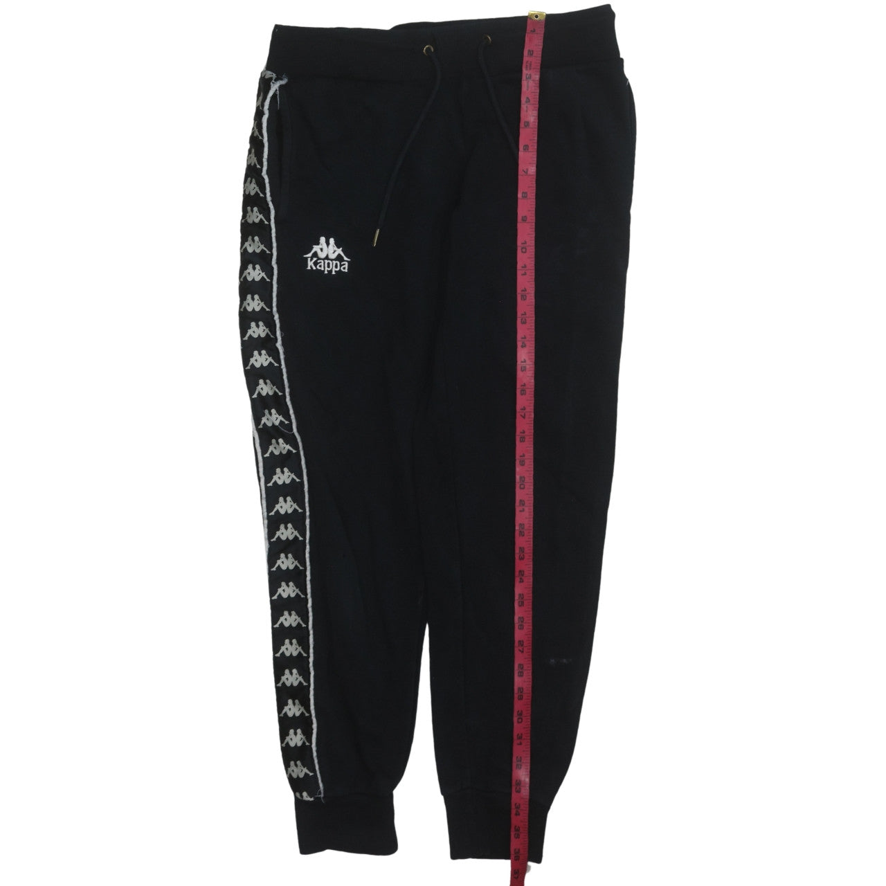 Kappa Men's Black Jogger Sweatpants Medium Logo Tapered Pants