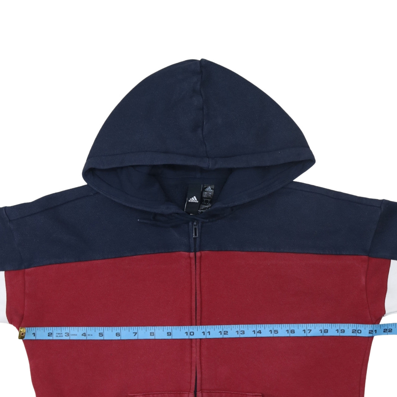 Adidas Womens Red & Navy Full Zip Hoodie Size Small