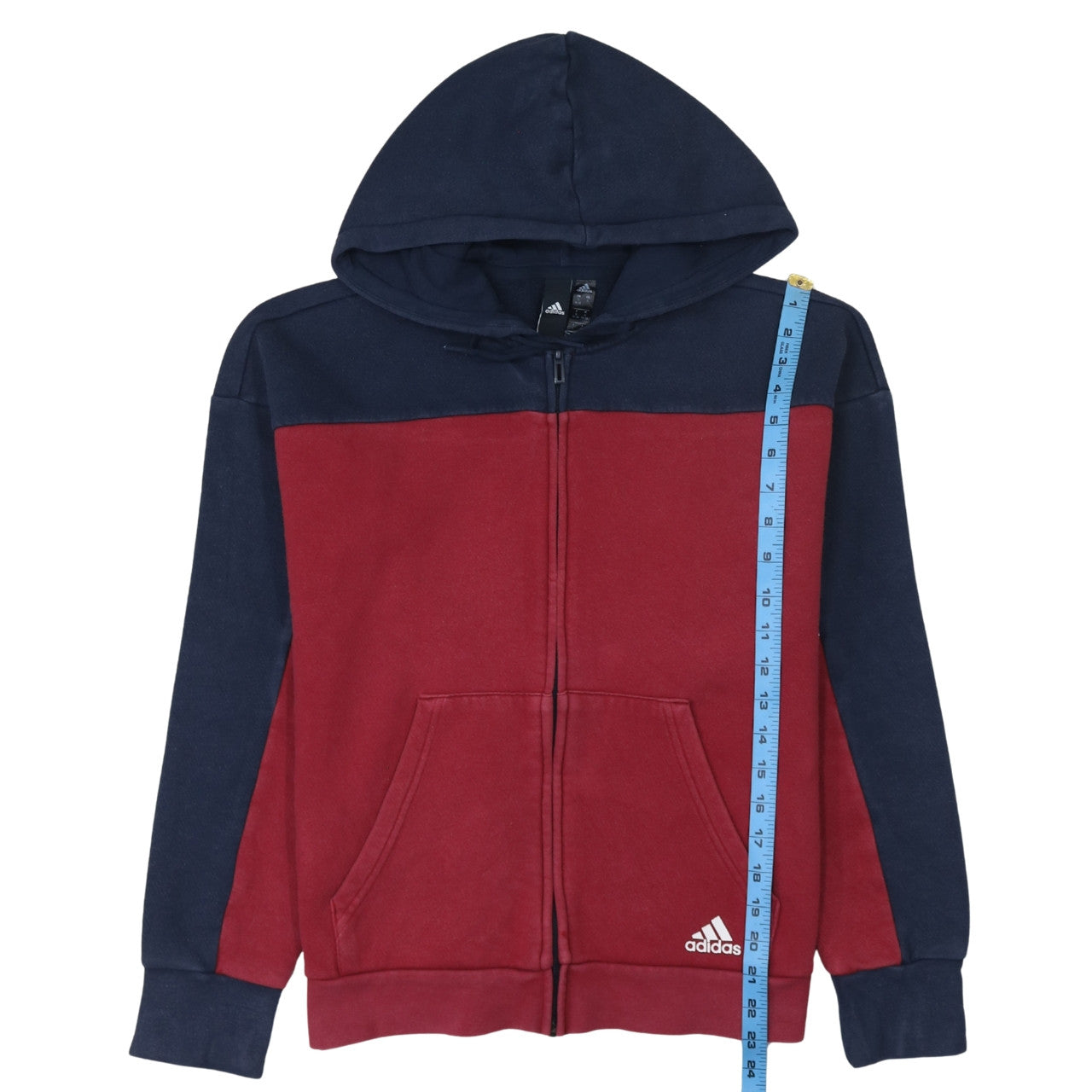 Adidas Womens Red & Navy Full Zip Hoodie Size Small