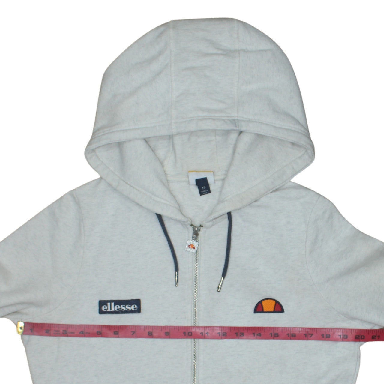 Ellesse Women's Grey Full Zip Hoodie Size 14 Cotton Blend