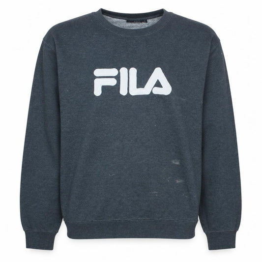 Fila Men's Grey Logo Crew Neck Pullover Sweatshirt XL