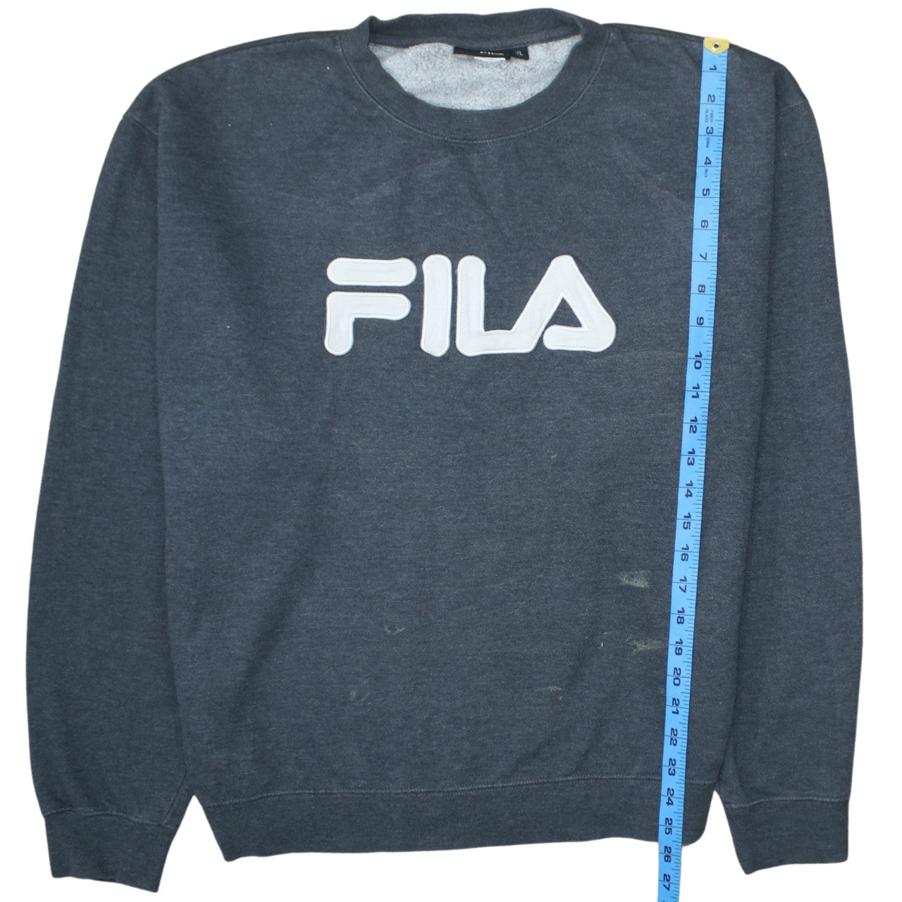 Fila Men's Grey Logo Crew Neck Pullover Sweatshirt XL
