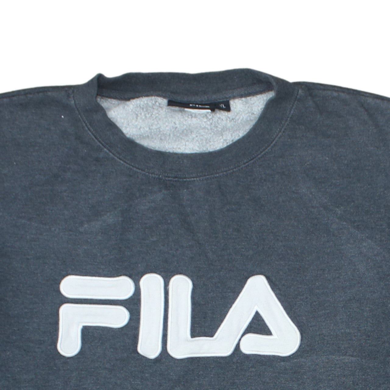 Fila Men's Grey Logo Crew Neck Pullover Sweatshirt XL