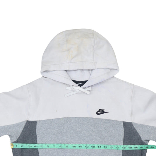 Nike Men's Grey Colour Block Pullover Hoodie Size S