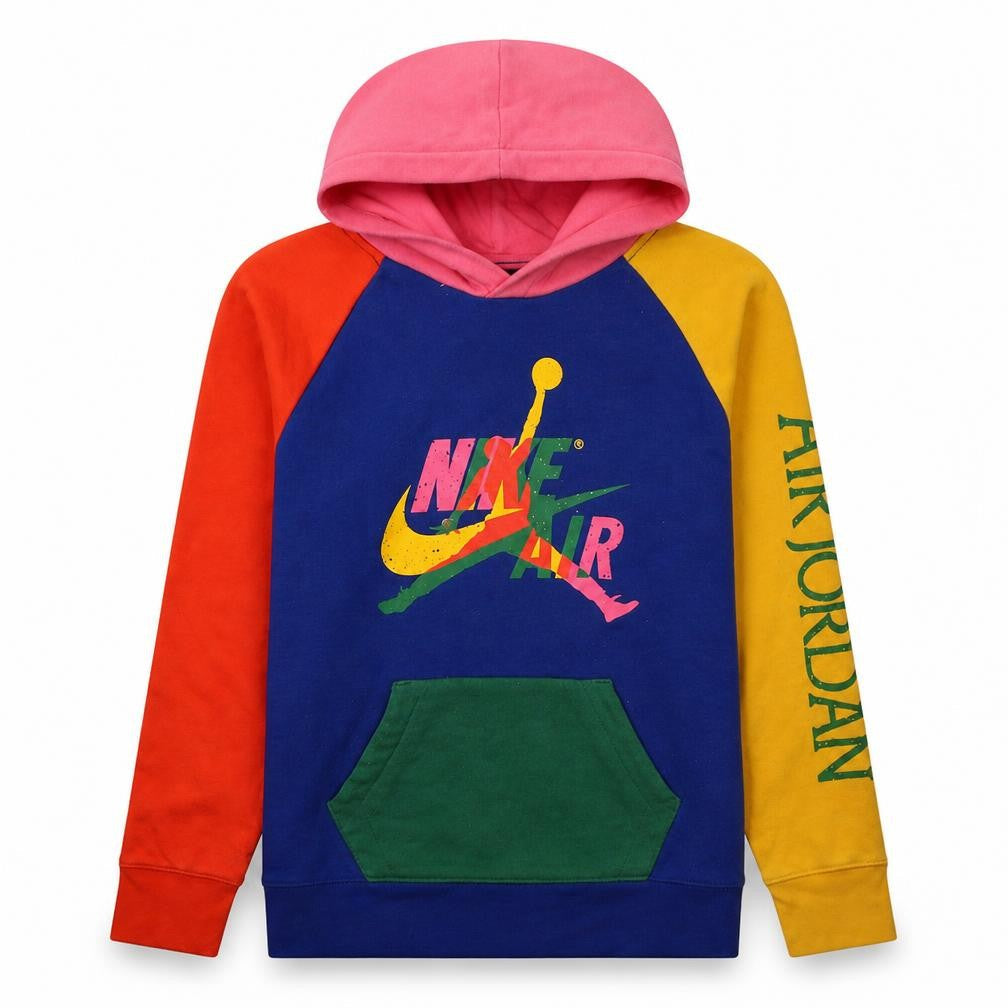 Front view of Nike Air Jordan girls’ multicoloured hoodie 12-13 years pullover cotton blend