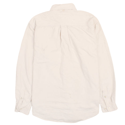 Tommy Hilfiger Men's Beige Corduroy Long Sleeve Button-Up Shirt M