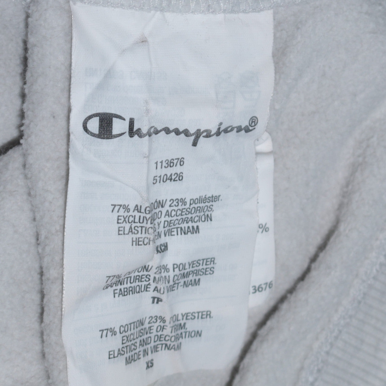 Champion Womens Light Grey XS Pullover Hoodie Sweatshirt
