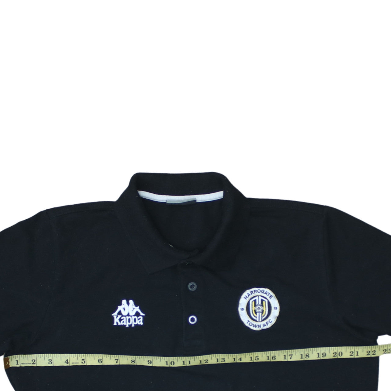Kappa Men's Black XL Polo Shirt Harrogate Town AFC Embroidered Sports Top