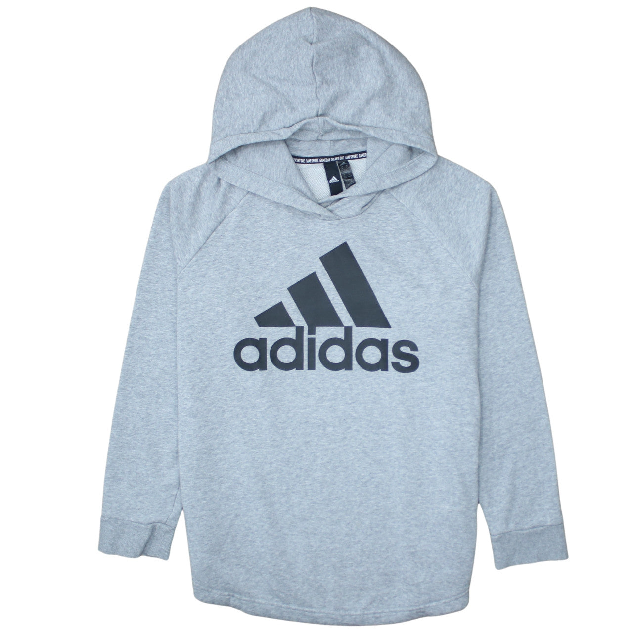 Adidas Womens Grey XL Pullover Hoodie with Logo Print