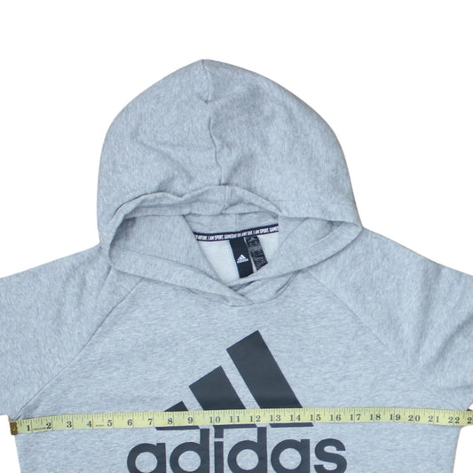 Adidas Womens Grey XL Pullover Hoodie with Logo Print