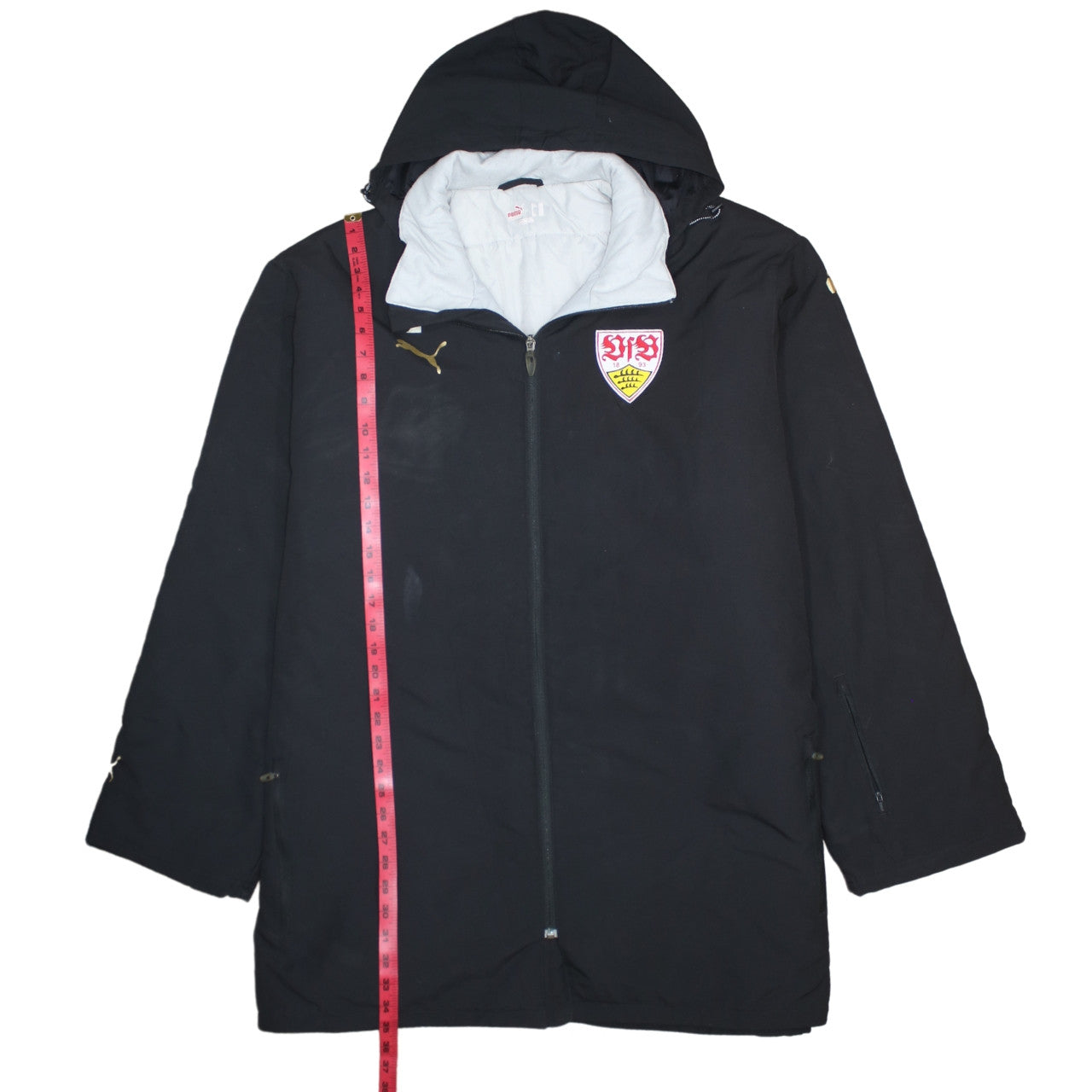 Puma Mens Black 2XL Winter Parka Hooded Jacket Coat