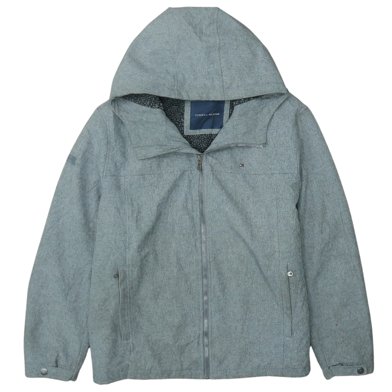 Tommy Hilfiger Men's Grey XL Windbreaker Hooded Jacket