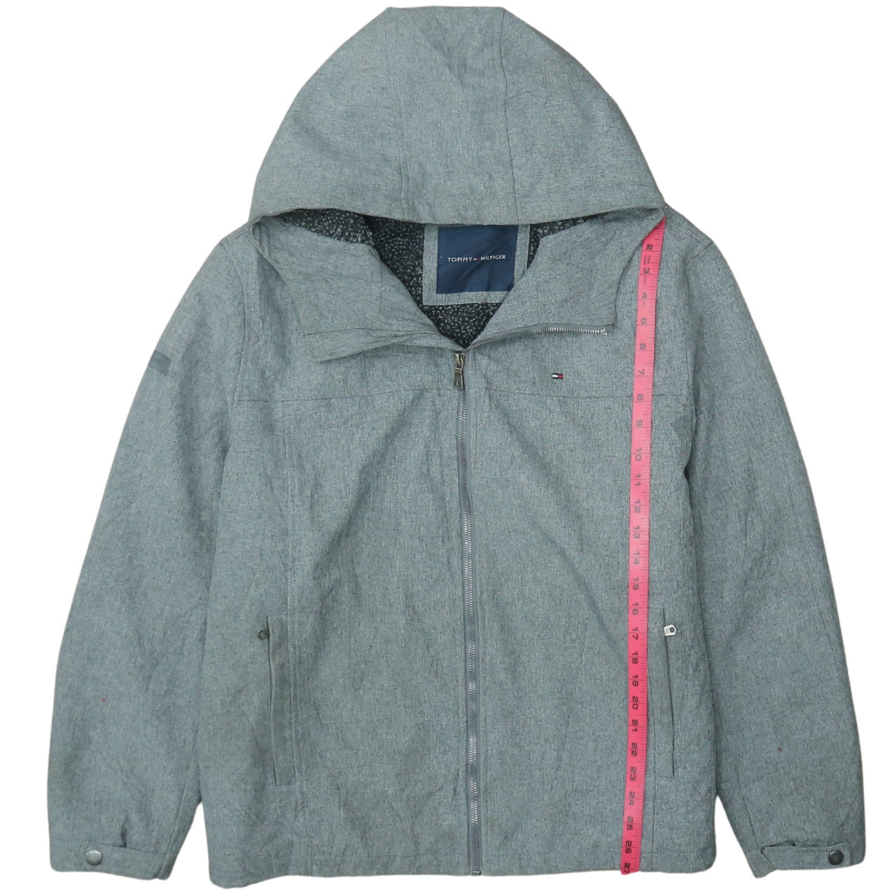 Tommy Hilfiger Men's Grey XL Windbreaker Hooded Jacket