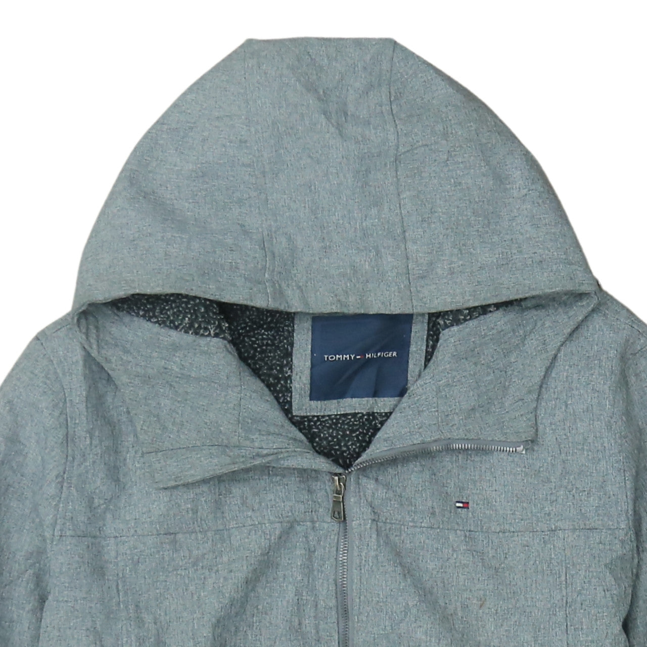 Tommy Hilfiger Men's Grey XL Windbreaker Hooded Jacket