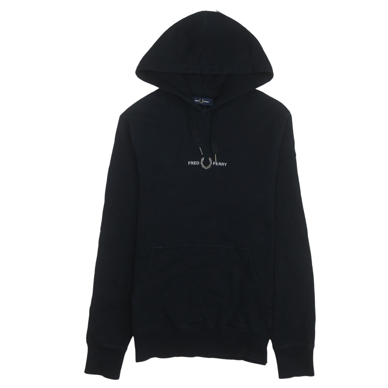 Fred Perry Men's Black Pullover Hoodie Small Classic Logo