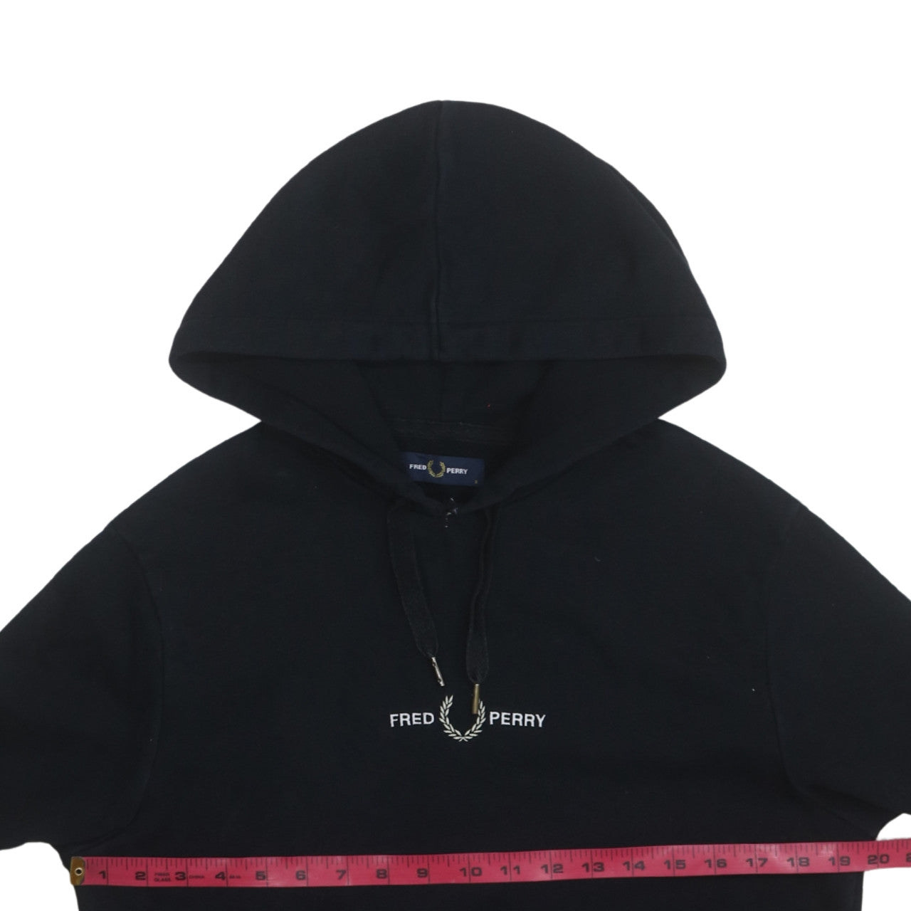 Fred Perry Men's Black Pullover Hoodie Small Classic Logo