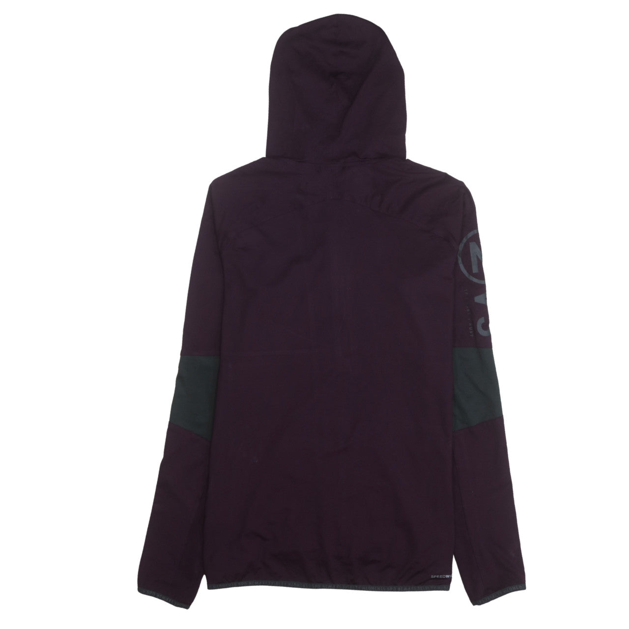 Reebok Womens Purple Black Full Zip Hoodie Size L Lightweight Sportswear