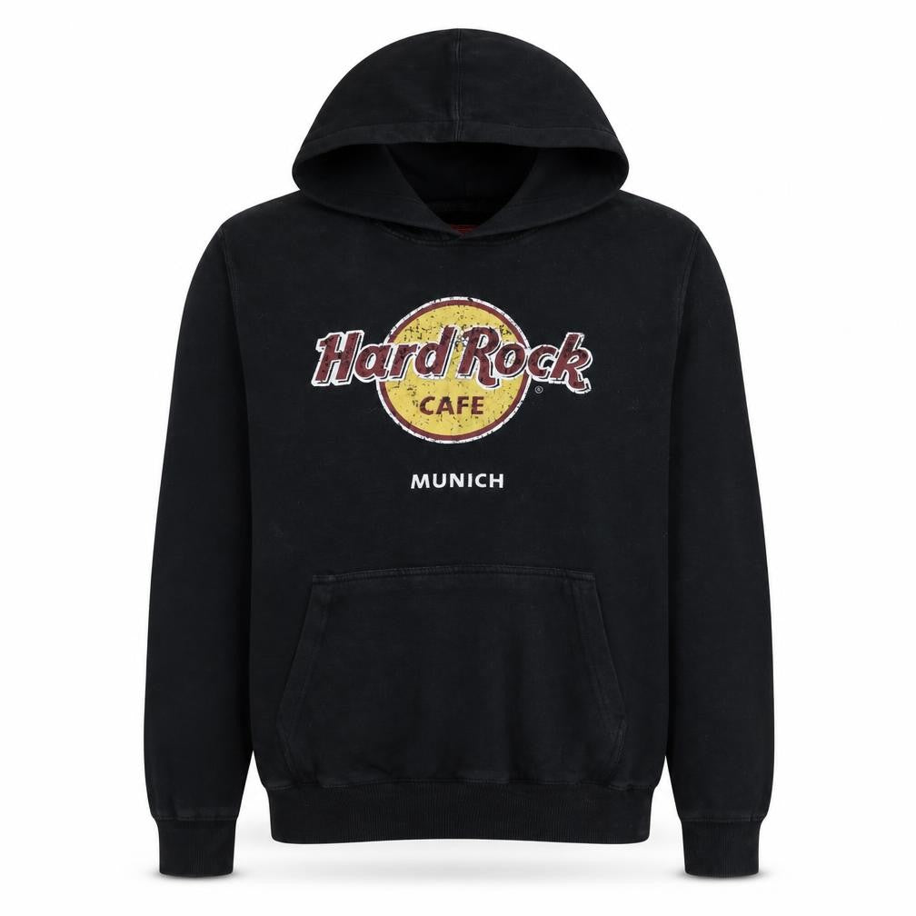 Hard Rock Cafe Munich Black Mens Pullover Hoodie Medium