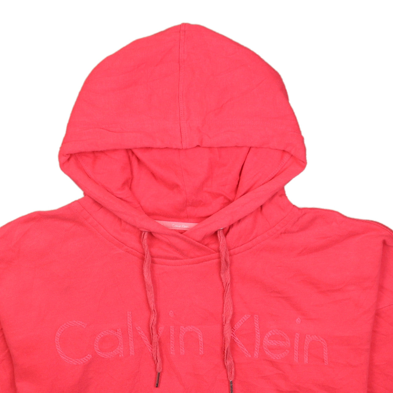 Calvin Klein Womens Pink Pullover Hoodie Small Cotton Logo