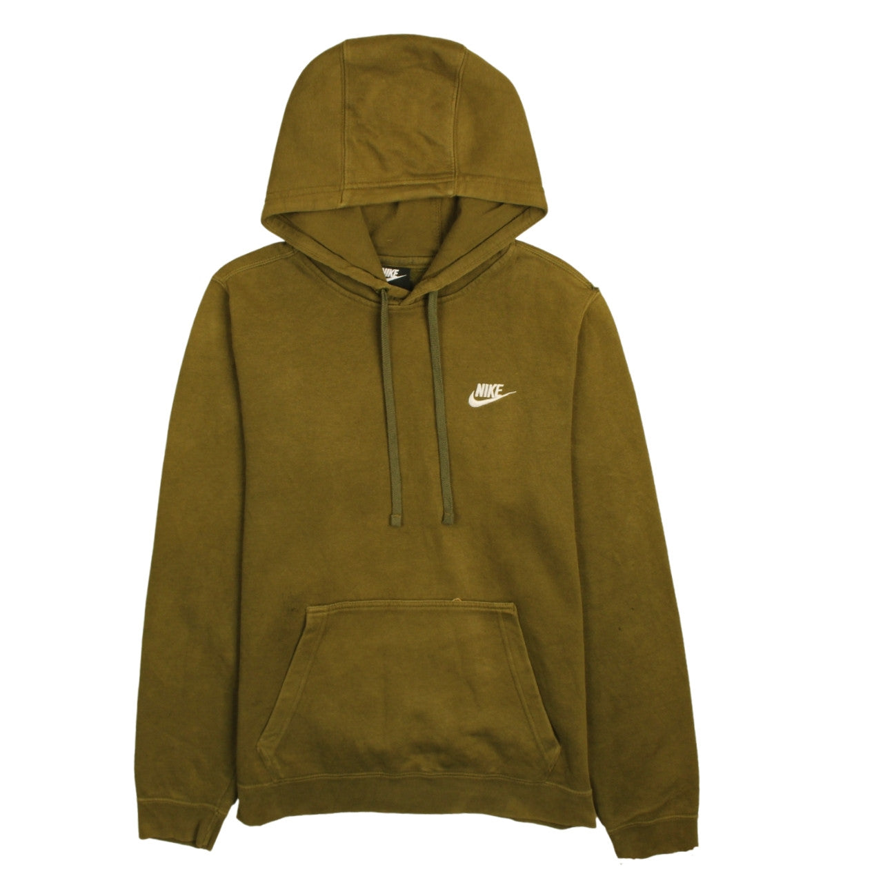 Nike Men's Green Pullover Hoodie S Regular Fit Logo Fleece