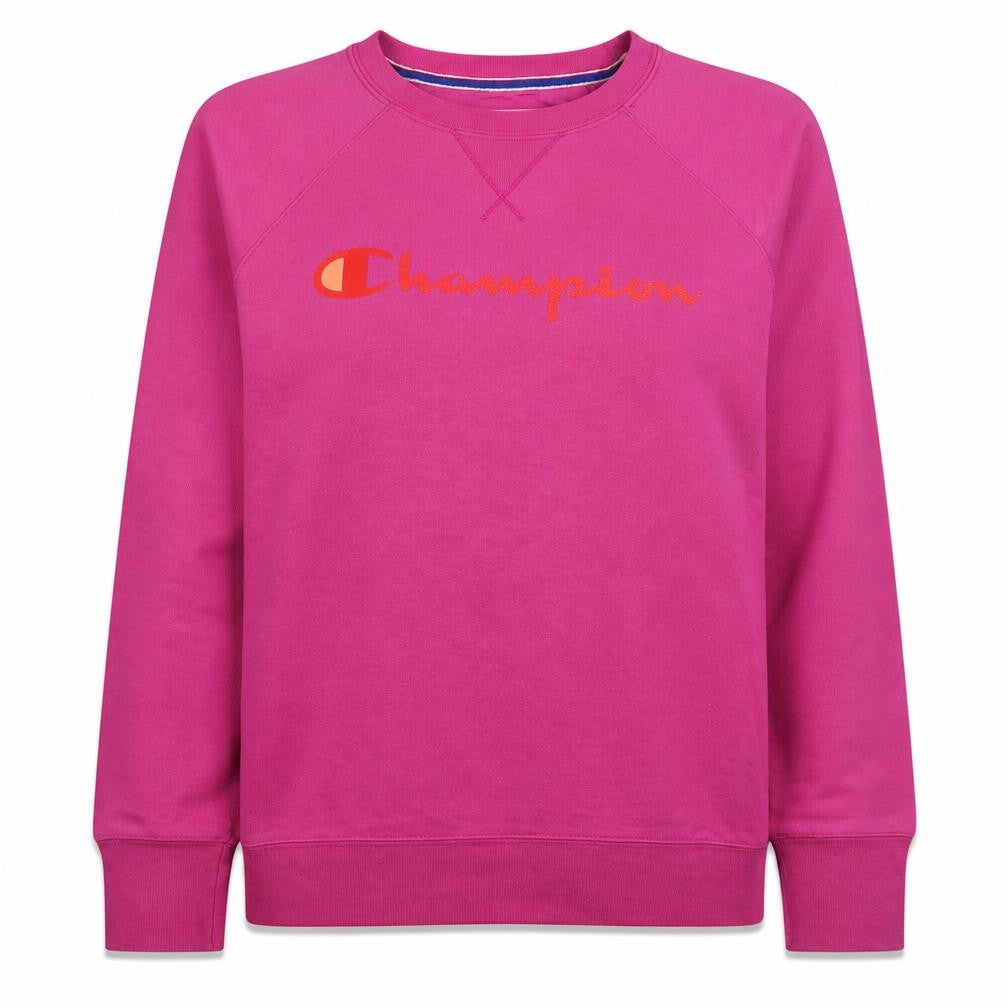 Champion Women's Pink Cotton Logo Sweatshirt Size L