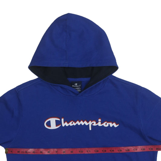 Champion Boys Blue Pullover Hoodie 15-16 Years Logo Fleece Sweatshirt