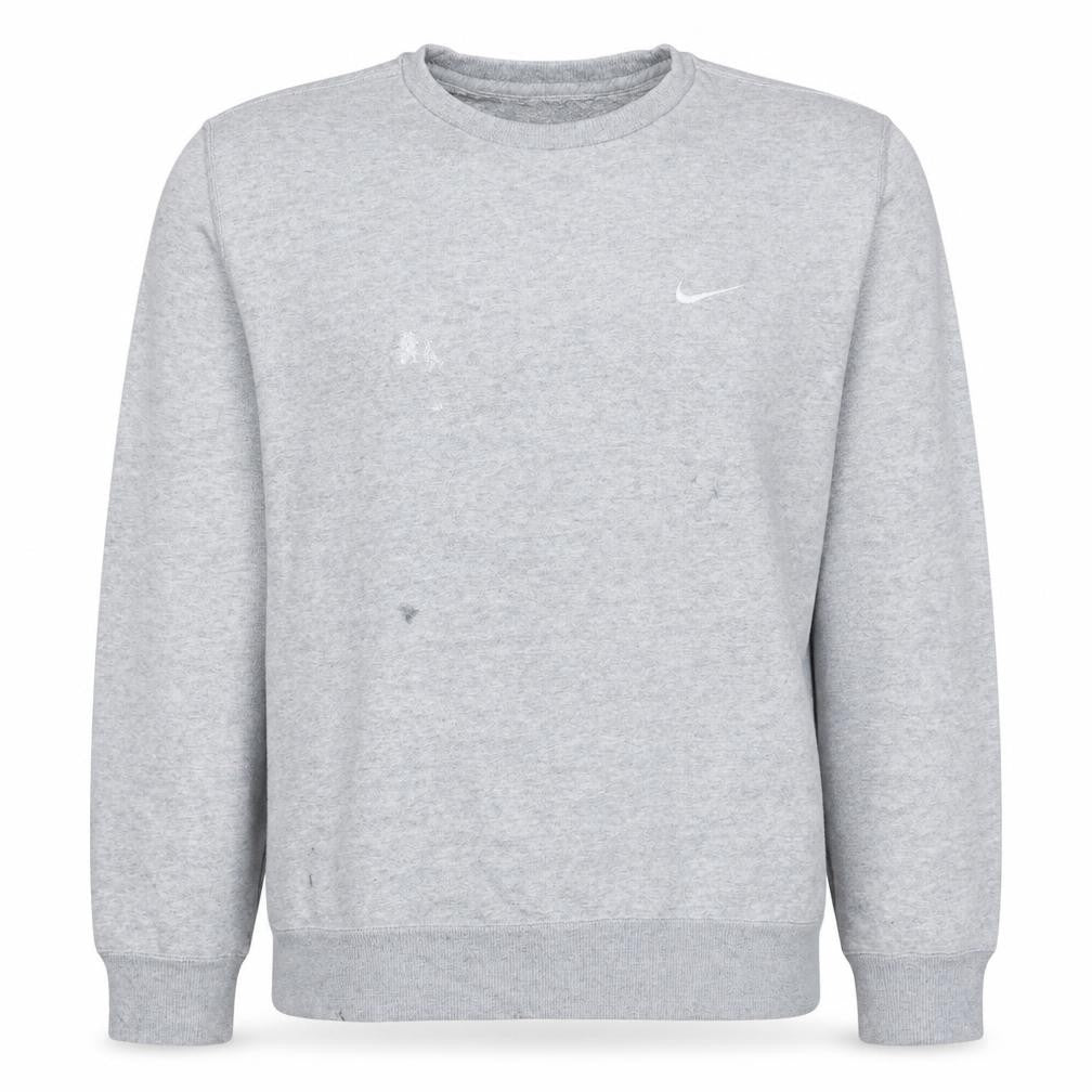 Nike Men's Grey L Pullover Crew Neck Logo Sweatshirt