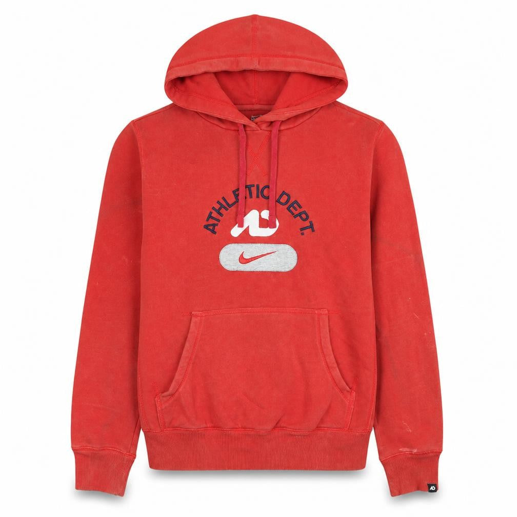 Nike Men's Red Pullover Hoodie M Athletic Dept Logo Fleece