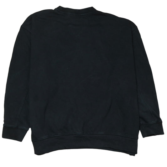 Adidas Womens Black Crew Neck Pullover Sweatshirt Size 18 Cotton