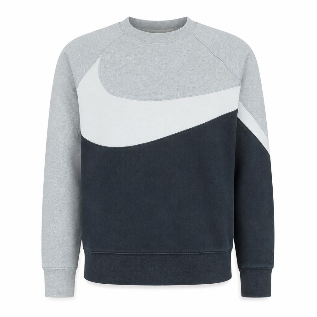 Nike Men's Grey Black Colour Block Crew Neck Sweatshirt Size S