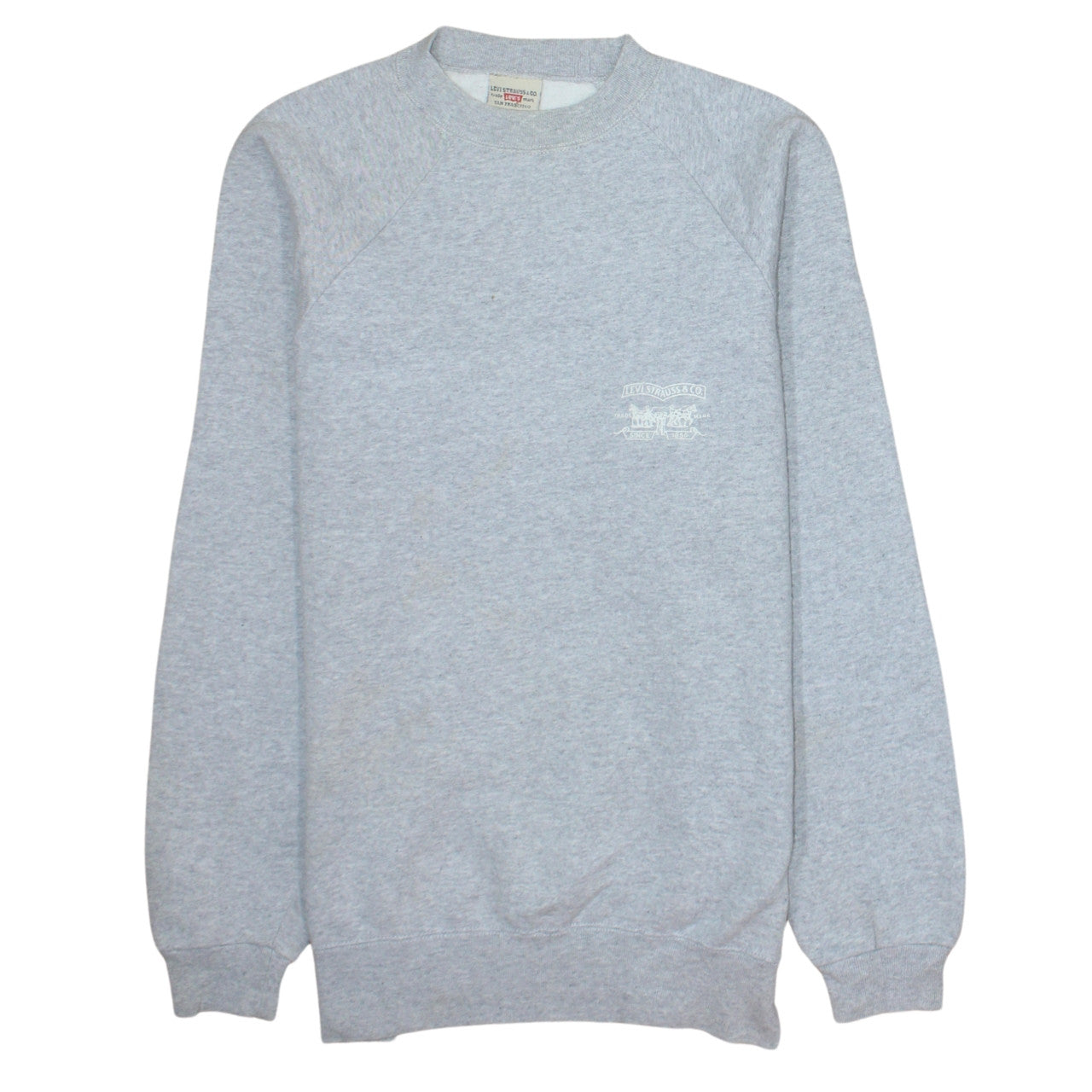 Levi's Men's Grey Crew Neck Pullover Sweatshirt Medium Classic Fleece