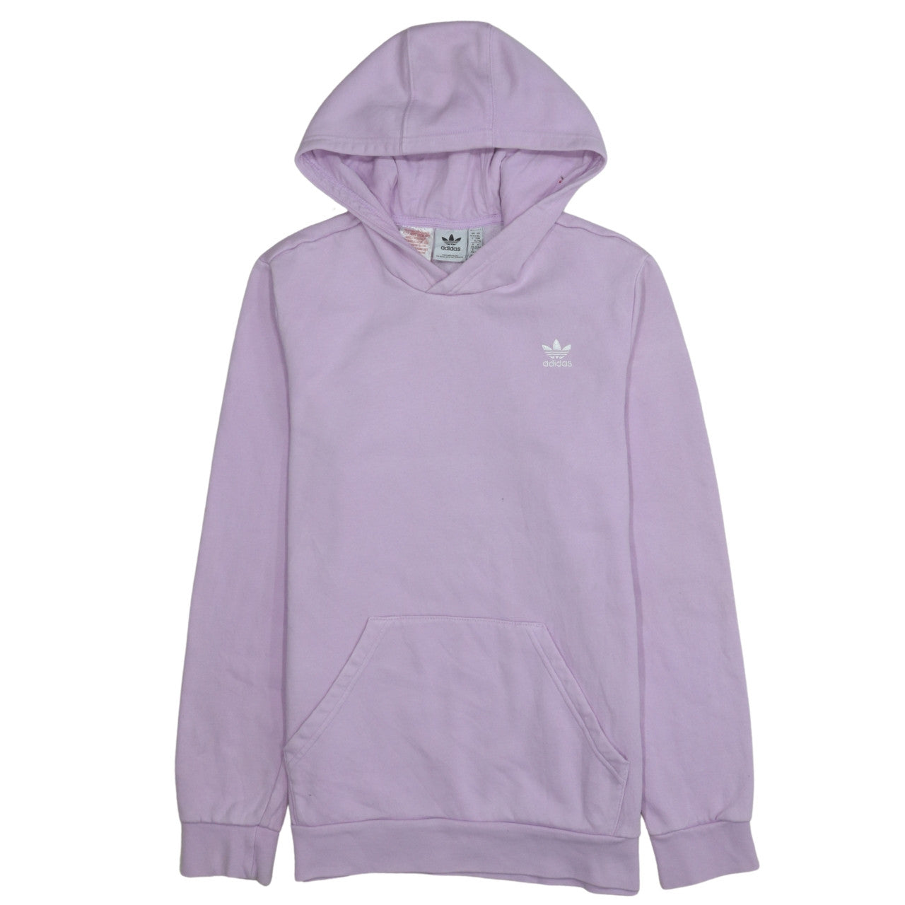 Adidas Girls Lilac Hoodie XL 15-16 Years Pullover Fleece Cotton Blend