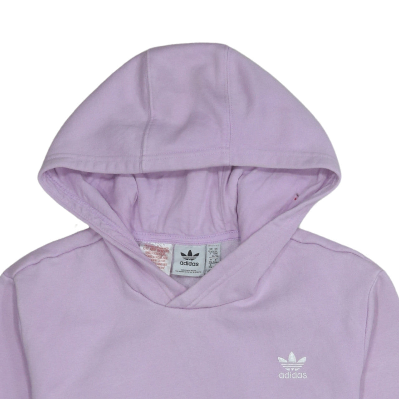 Adidas Girls Lilac Hoodie XL 15-16 Years Pullover Fleece Cotton Blend