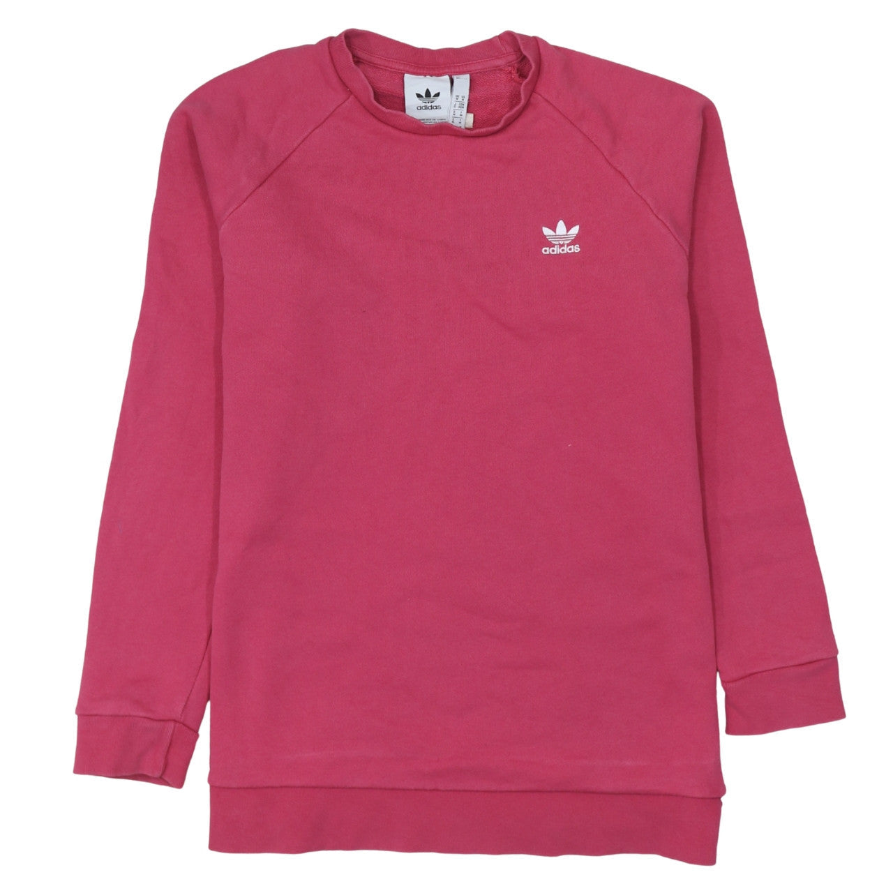 Adidas Mens Pink Crew Neck Pullover Sweatshirt M Cotton Casual