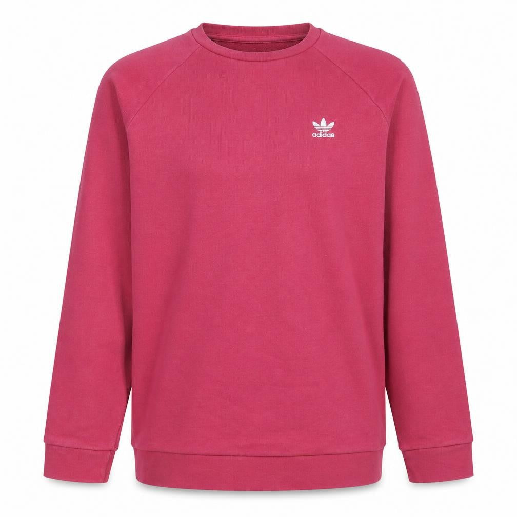 Adidas Mens Pink Crew Neck Pullover Sweatshirt M Cotton Casual