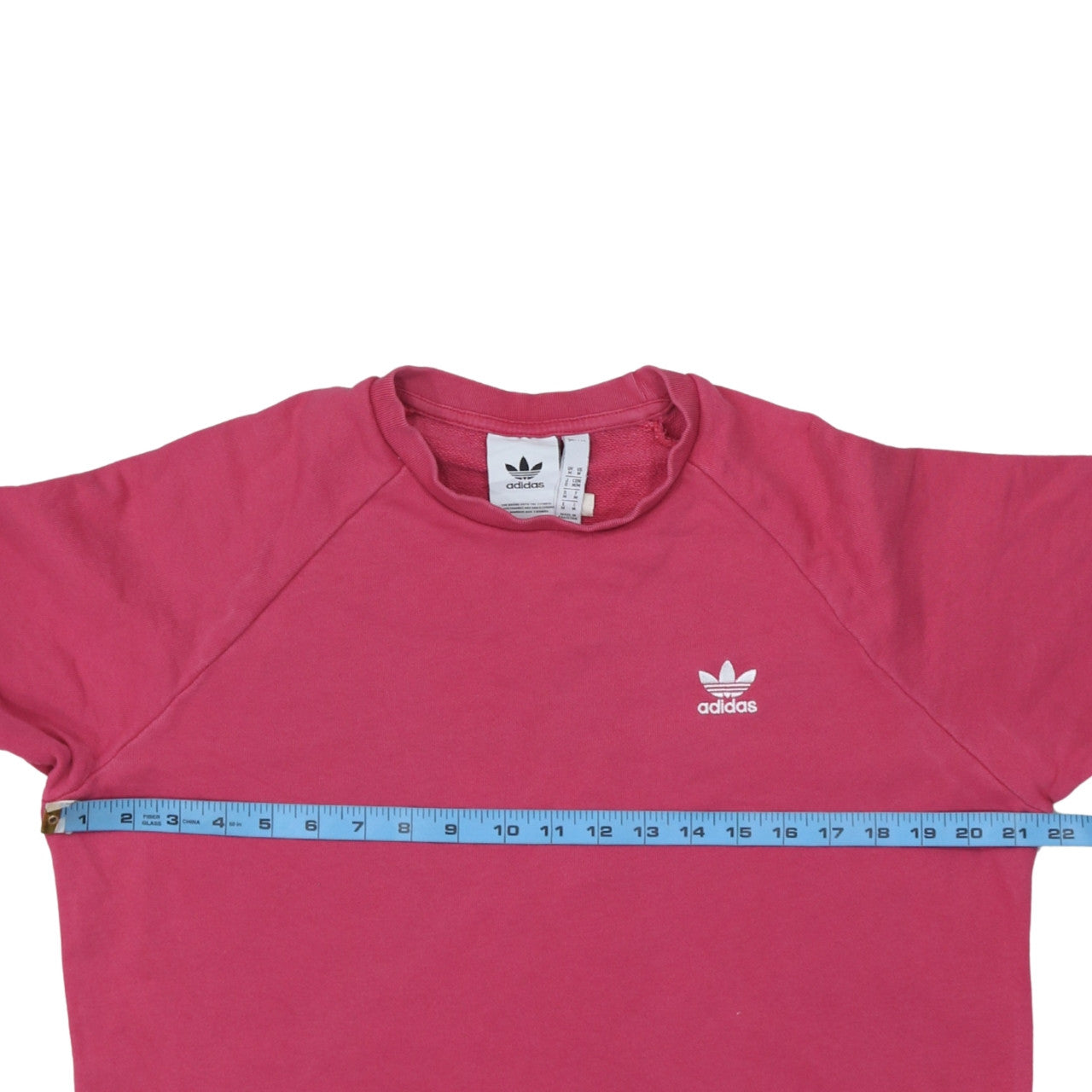 Adidas Mens Pink Crew Neck Pullover Sweatshirt M Cotton Casual