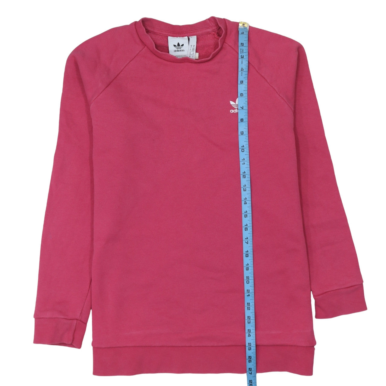 Adidas Mens Pink Crew Neck Pullover Sweatshirt M Cotton Casual