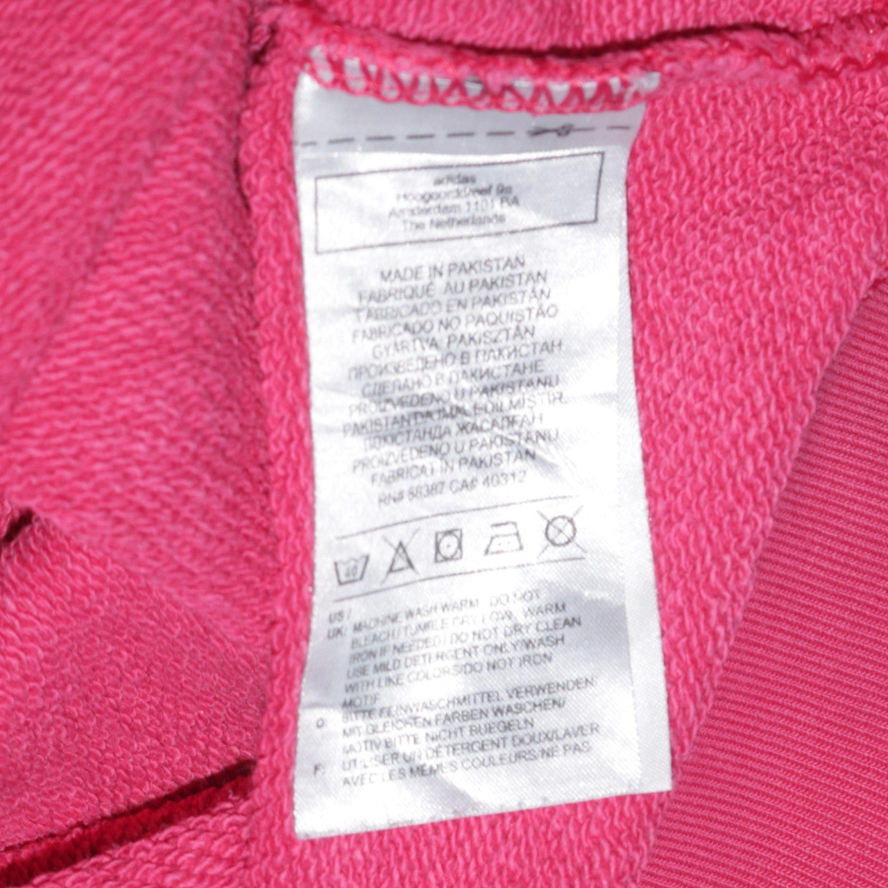 Adidas Mens Pink Crew Neck Pullover Sweatshirt M Cotton Casual