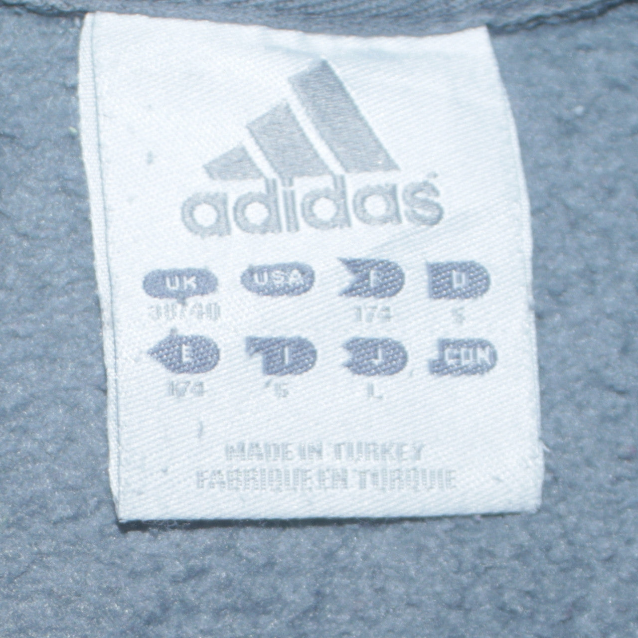 Adidas Men's Grey L Pullover Crew Neck Logo Sweatshirt