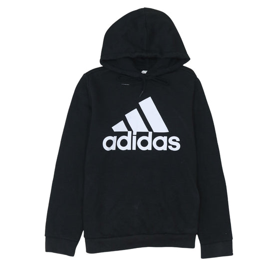 Adidas Womens Black Pullover Hoodie Size M 12-14 Logo Print