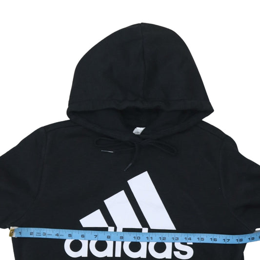 Adidas Womens Black Pullover Hoodie Size M 12-14 Logo Print