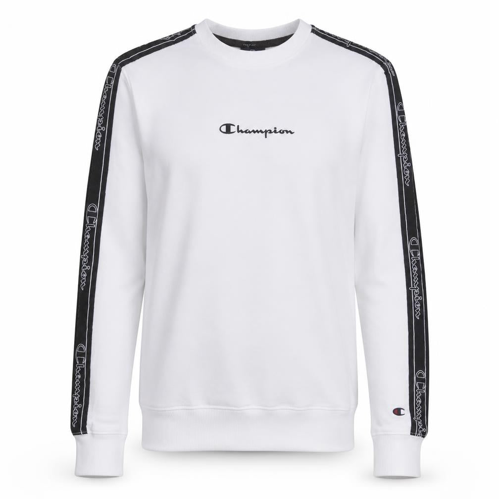 Champion Men's White Small Pullover Sweatshirt with Logo Taping