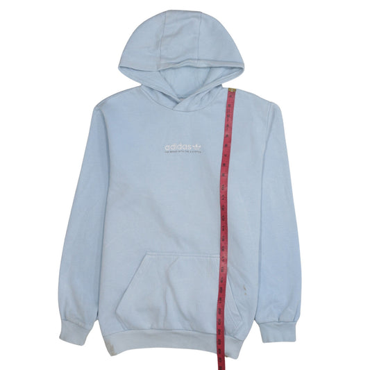 Adidas Mens Blue Pullover Hoodie Medium Classic Logo Cotton Blend