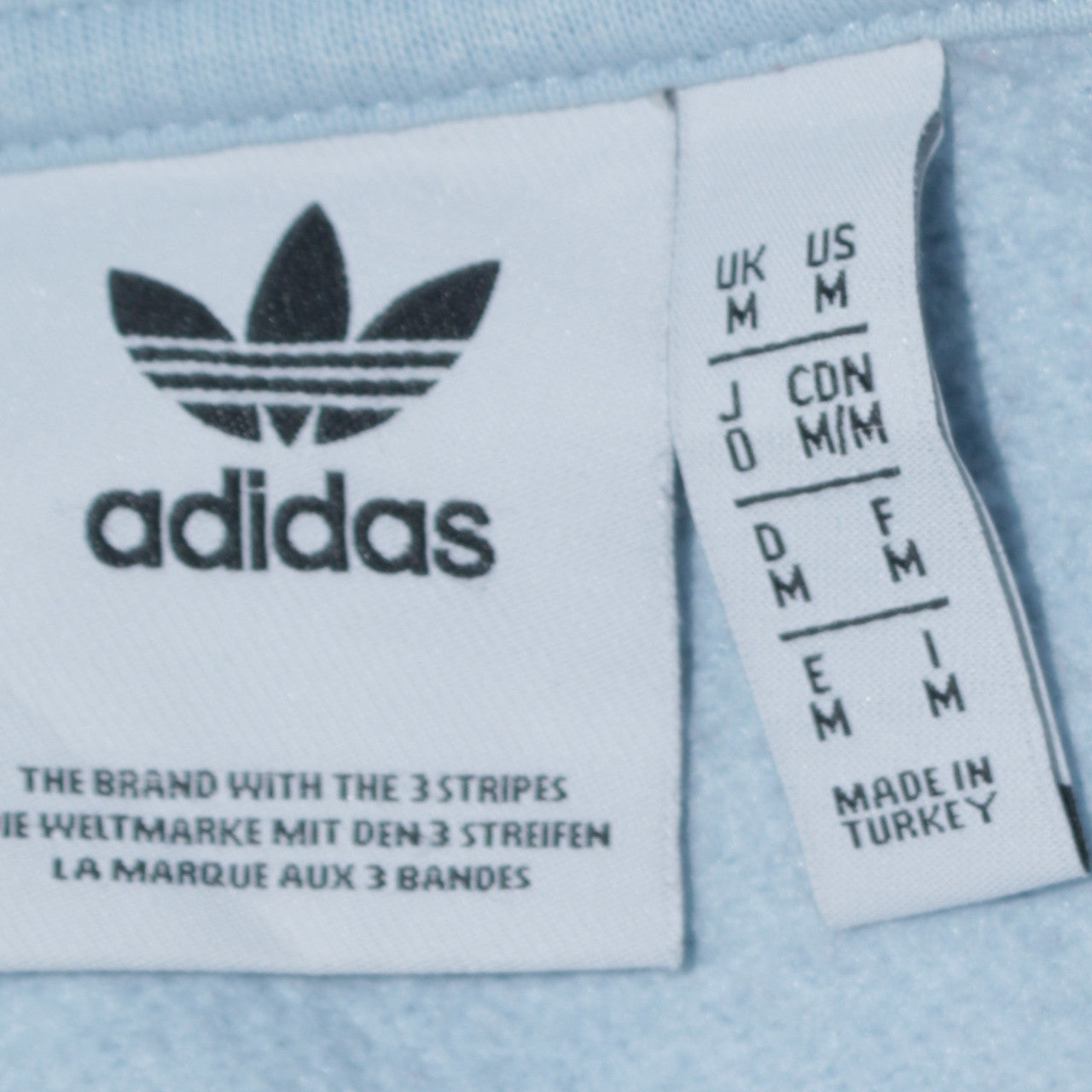 Adidas Mens Blue Pullover Hoodie Medium Classic Logo Cotton Blend