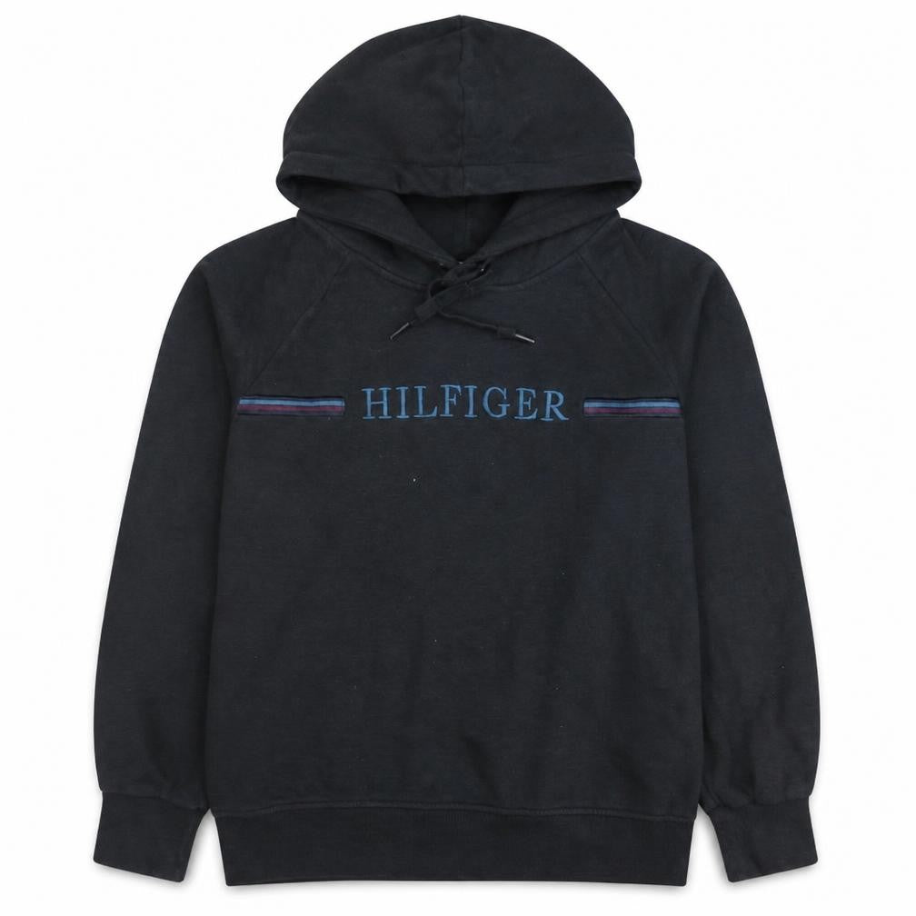Tommy Hilfiger Men's Black XS Pullover Hoodie Embroidered Logo
